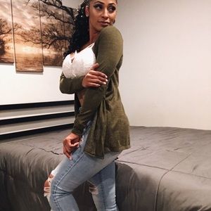 Olive Green Cardigan